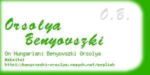 orsolya benyovszki business card